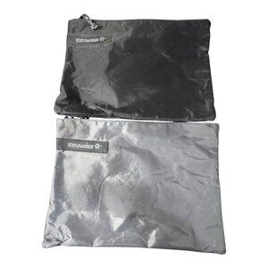 Star Alliance Travel Pouch Set Of 2 Black Gray Nylon Zip Bag EMPTY Amenity